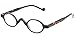 SOOLALA 3 Pairs Cute Small Round Plastic Spring Heeled Magnifying Reading Glasses, 1.25D