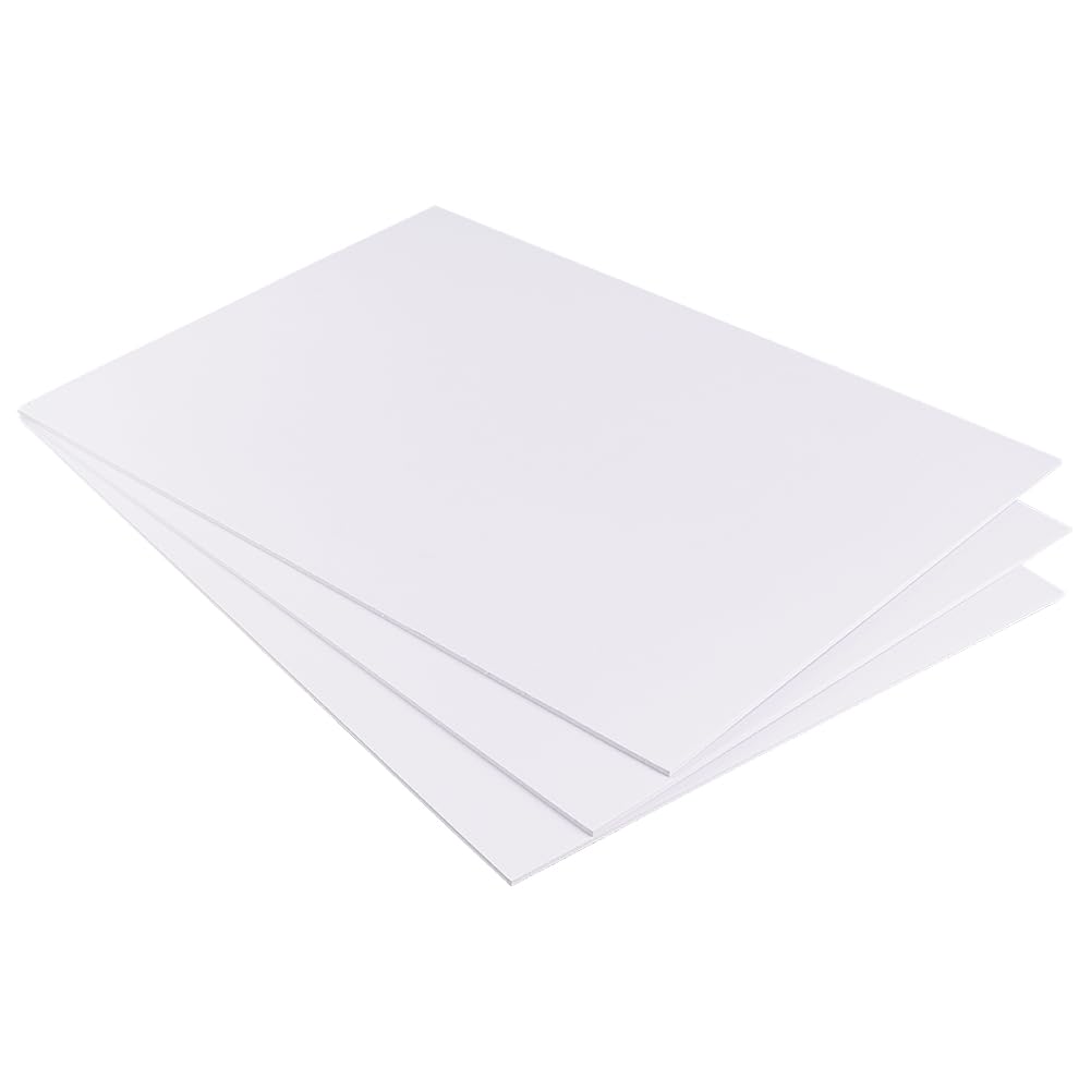 BENECREAT 3 Sheets 3mm White PVC Foam Sheet Lightweight Rigid Foam for Crafts, 30x40cm DIY Supplies, Foam Rubber Mats for Mounting Crafts Modelling Art Display
