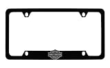 Harley-Davidson Flat Matte Black License Plate Frame Holder With 3D Bar & Shield