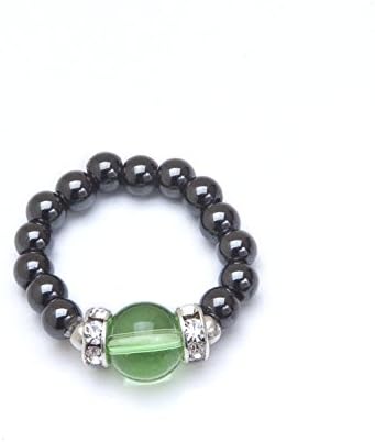 Magnetic Therapy Ring Black/Peridot bead (XS)