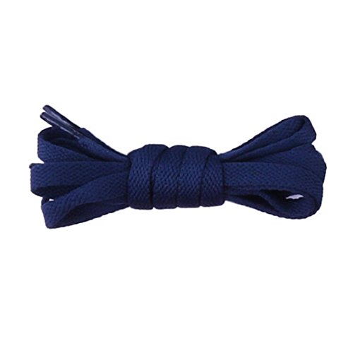 Alonea Flat Coloured Athletic Sneaker Shoe Laces Strings Shoelaces Bootlaces (Dark Blue)