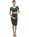 PattyBoutik Mama Cowl Neck Short Sleeve Maternity Dress (Dark Green S)