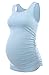 Jinson Mama Womens Basic Layering Maternity Tank Top Pregnancy Tee Scoop Neck Sleeveless Solid Side Ruched Vest