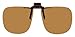 Polarized Clip-on Flip-up Plastic Sunglasses - Square - 60mm Wide X 54mm High (136mm Wide) - Polarized Brown Lenses - Shade Control G-Clips