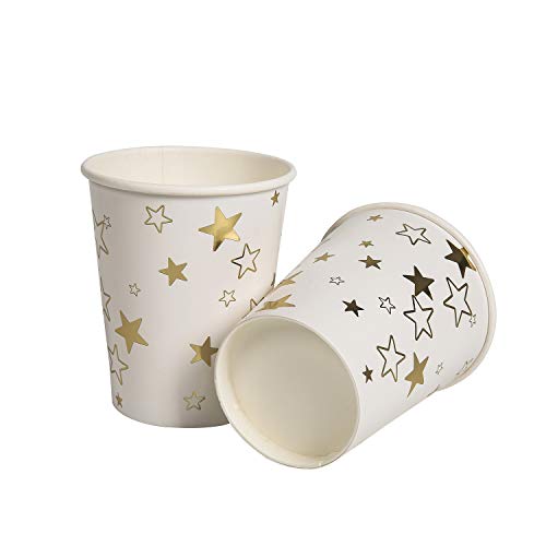 image for Vland Party Supplies by Star pattern – Disposable Paper Dinnerware S