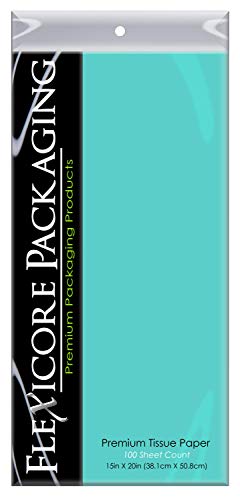 Flexicore PackagingÂ® | Gift Wrap Tissue Paper | Size: 15"x20" | 100 Sheet | Acid Free Bulk | (Caribbean Teal, 100 Sheets)