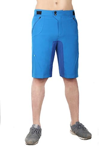 SIMPLORE Men's MTB Mountain Bike Shorts, Baggy Bike Biking Cycling Shorts - Breathable and Quick Dry ( Blue Medium)