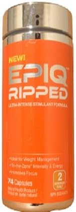EPIQ Ripped Ultra-Intense Thermogenic Stimulant, Yohimbe Free, 72 Capsules