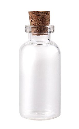 Aketek Message Bottles Spice Storage Glass Vials Cork Top 50mm 2" 10ml 10pc