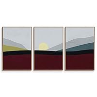 3 Piece Framed Canvas Wall Art Abstract Mountain Canvas Prints Home Artwork Decoration for Living Room,Bedroom - 16