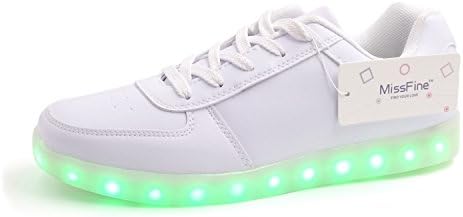 MissFine Unisex LED Sport Shoes Women's USB Charging Fashion Sneakers Men's Colorful Glowing Flat, 8.5 B(M)/6 D(M)/39