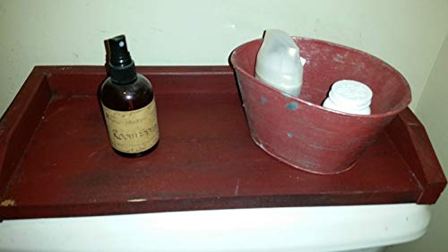 Primitive Commode Toilet Cover Board Black w/MUSTARD Star
