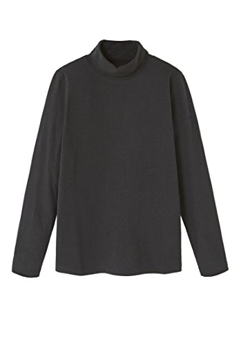 Mango Kids Turtleneck Cotton T-Shirt, Black, 5-6 Years