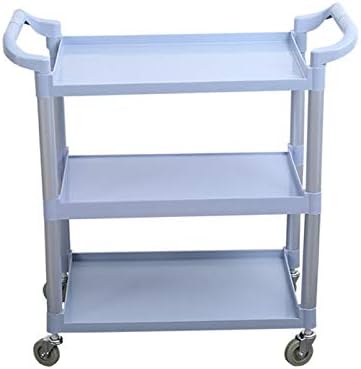 LSX-Shelf trolley Shelf trolley, plastic dining car simple fashion light and fast load-bearing strong restaurant hotel wine cart beauty salon cart, 2 colors, 83X42X97CM oyo (Color : Blue)
