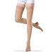 Open Toe Compression Stockings Women Men, Thigh-High Firm Support 20-30 mmHg Graduated Compression Socks - Moderate Toeless Medical Support Hose Swelling Varicose Veins Edema (Beige, Large)