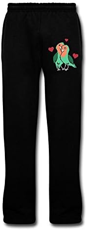 Lbuxinqu Love Birds With Red Hearts1111 Men's Ttaning Pannts XXL Black