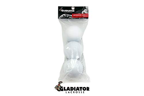 Gladiator Lacrosse® Pack of 3 Official Lacrosse Game Balls – White – Meets NOCSAE Standards, SEI Certified