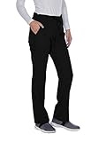 Grey's Anatomy Signature Women's 3 Pocket Low Rise Scrub Pant, Black, Small