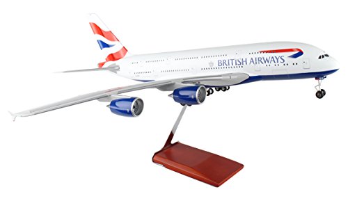 Daron Skymarks British Airways A380 Airplane Model with Wood Stand & Gear (1/100 Scale)