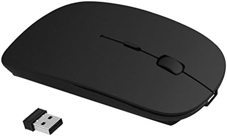Wireless Mouse - Szyee Slim 2.4G Wireless Mouse USB Nano Receiver Charge Mouse Mobile Mouse Optical Mouse Applies for Notebook Personal Computer PC Laptop Other Smart Devices (Matte Black)