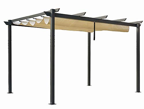 Kozyard Morgan Outdoor Retractable Pergola with Sun Shade Canopy image 22