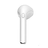 Single Bluetooth Earbud by Fidget Things: White Wireless Headset Earphone Earpiece for iPhone 6 / 6s / 6s Plus / 7 / 7 Plus, Android, Samsung, Galaxy (Right Ear)