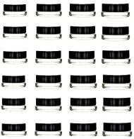 Glass Concentrate Container - 7ML Small jars 7ml Bottle, for Make Up, Eye Shadow, Nails, Powder, oils, waxes, and shatters neatly, Paint, Jewelry (6pc)- (12pc) -(24pc) (6pc black) (black 24pc)