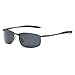 AEVOGUE Polarized Sunglasses For Men Rectangle Metal Frame Retro Sun Glasses AE0395 (Gray&Black, 59)