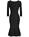 MUXXN Women's Vintage Notched Neck Blow Knee Party Mermaid Dress