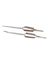 2 x Self Locking cierre pinzas curvadas Straight Tweezer Anvil Mango de madera te748