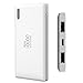 External Battery, Zhicity 10,000mAh Power Bank Portable Charger Travel Battery Ultra Lightweight White