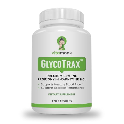 VitaMonk GlycoTrax™ GPLC Extra Large Bottle - 120 Capsules of High-Absorption Glycine Propionyl-L-Carnitine with No Artificial Fillers - Glycine Propionyl L Carnitine Supplement