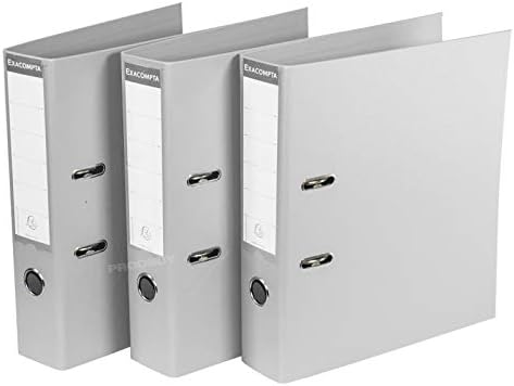 Pack de 3] archivador de palanca de color A4, 70 mm (gris): Amazon.es: Oficina y papelería
