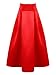 Choies Women's Red/Black High Waist Pocket Plain Flare Pleated Skater Midi Skirt