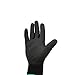 Global PUG Work Glove PUG17M Polyurethane/Nylon Glove, Work, Medium, Black, (12 PAIR)