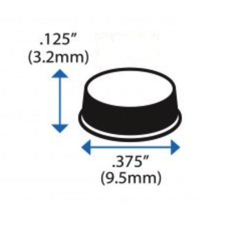 Clear Cabinet Door and Drawer Bumpers - Made in USA - 9.5mm x 3.2mm Sound Dampening Adhesive Transparent Rubber Pads Feet - Circular Flat Top 96 PCs
