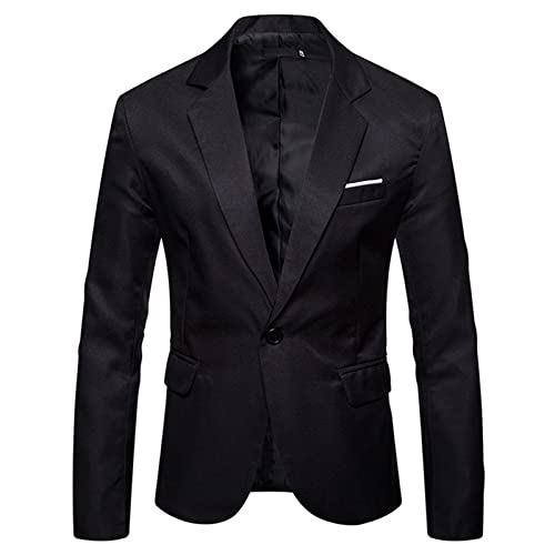 Maiyifu-GJ Men's Slim Fit Daily Blazer Lightweight One Button Lapel Slim Fit Business Jacket Solid Wedding Party Sport Coat