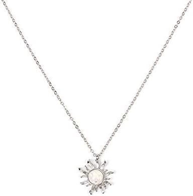 Cute Sunflower Pendant Necklace for Women Elegant Charm Necklace Fashion Jewelry Clavicle Chain Necklace (18" Chain)