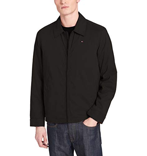 Tommy Hilfiger Black Men Medium M Micro Twill Windbreaker Jacket