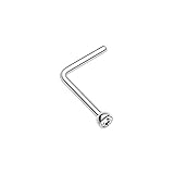 FreshTrends 1.5mm Clear Stainless Steel Nose Ring L Shape 20G