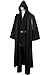 Jila Men & Kids Tunic Hooded Robe Cloak Knight Gothic Fancy Dress Halloween Masquerade Cosplay Costume Cape (XXL, Black Tunic Cloak Set)