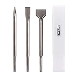 SDS-plus Chisel Set, Tacklife Advanced Rotary Hammer Chisel Bit Sets - 3 PCS Including Point Chisel, Flat Chisel, Cranked Chisels With Carry Case - ADB01C