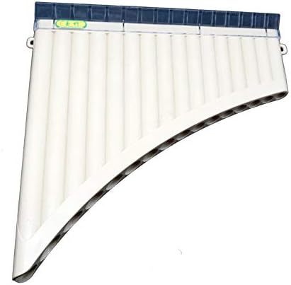 SHMYQQ Pan Flute Panpipe 16 Pipes Panflute Easy Learning Eco-Friendly Resin C Tone Pan Pipe Beginners, Entry-Level Performance, Musical Instruments, C(White)