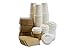 CucinaPrime 100 Pack Paper Coffee Hot Cups WHITE with Travel Lids and Sleeves - 12OZ