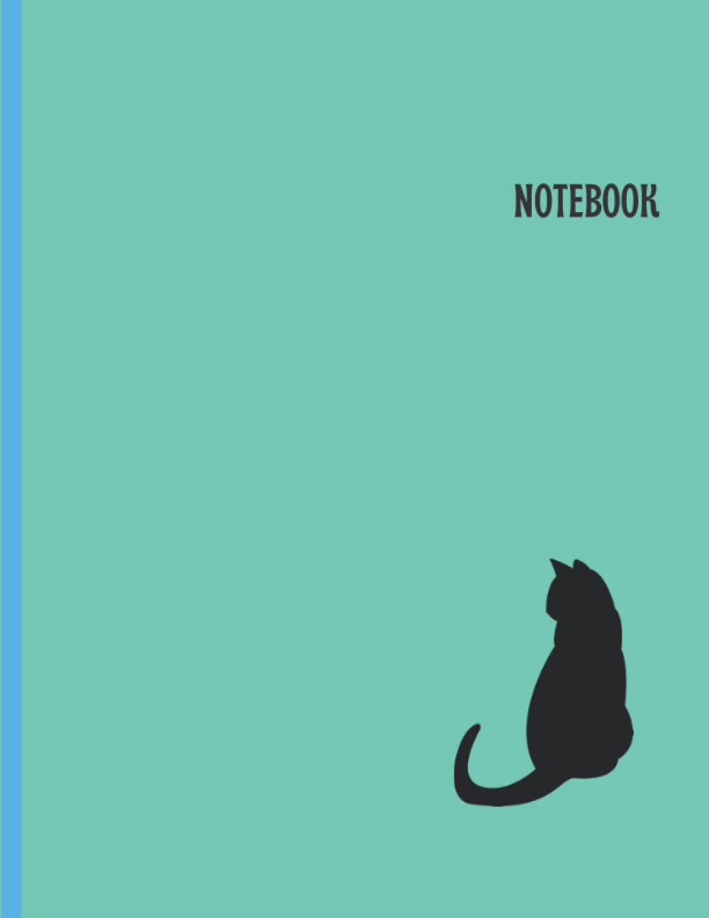 Notebook: Cat staring - Minimal Design Notebook (Diary, Journal)(Aqua color) | A perfect Gift For Cat lovers - Large (8.5 x 11 inches) - 120 Pages