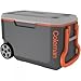 Coleman Leak-Resistant Low CO2 Insulation 62 Qt. Xtreme 5-day Ice Retention Wheeled Cooler, Holds 95 Cans, Gray/Orange