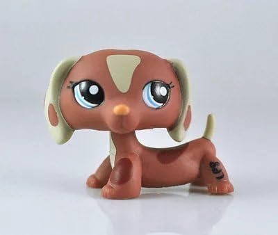 DEEJOE Lovely Collection LPS Figure Toy Dachshund Dog Puppy Brown Tan Patches Nice Gift Kids 2"