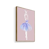 Framed Canvas Home Artwork Decoration Elegant Ballerina Canvas Wall Art for Living Room, Bedroom - 16x24 inches
