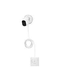 Online-Enterprises - Cable de alimentación de 20 pies de carga - Compatible con Arlo Pro, Arlo Pro 2, Arlo GO - Cable plano para interior exterior, resistente a la intemperie (cable de carga y alimentación blanco con enchufe blanco)