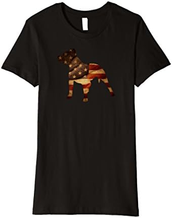 Womens Old American Flag Pit Bull t-shirt, american bully, amstaff Medium Black